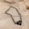 Kpop Heart Chain Choker Necklace for Women Collar Goth Necklaces Aesthetic Jewellery Party Chocker