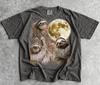Three Sloths Howling At Moon Shirt, Cosmic Animal Tee, Vintage Nature Lover Gift