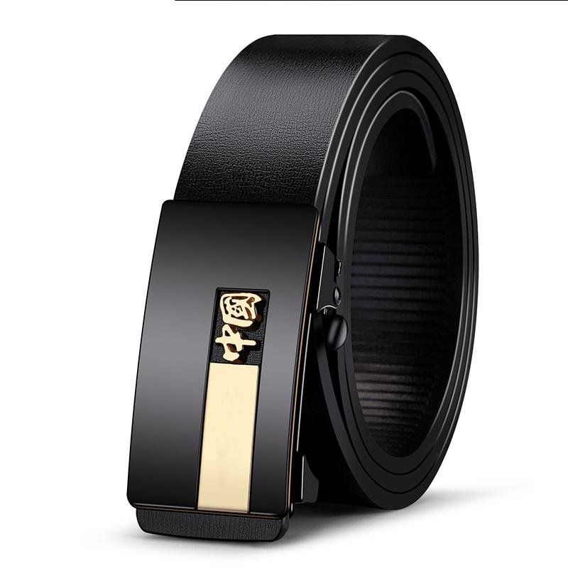 Belt for Men High End Business Cowhide Automatic Buckle Belt for Middle Aged and Young Versatile Trousers Belt for Men