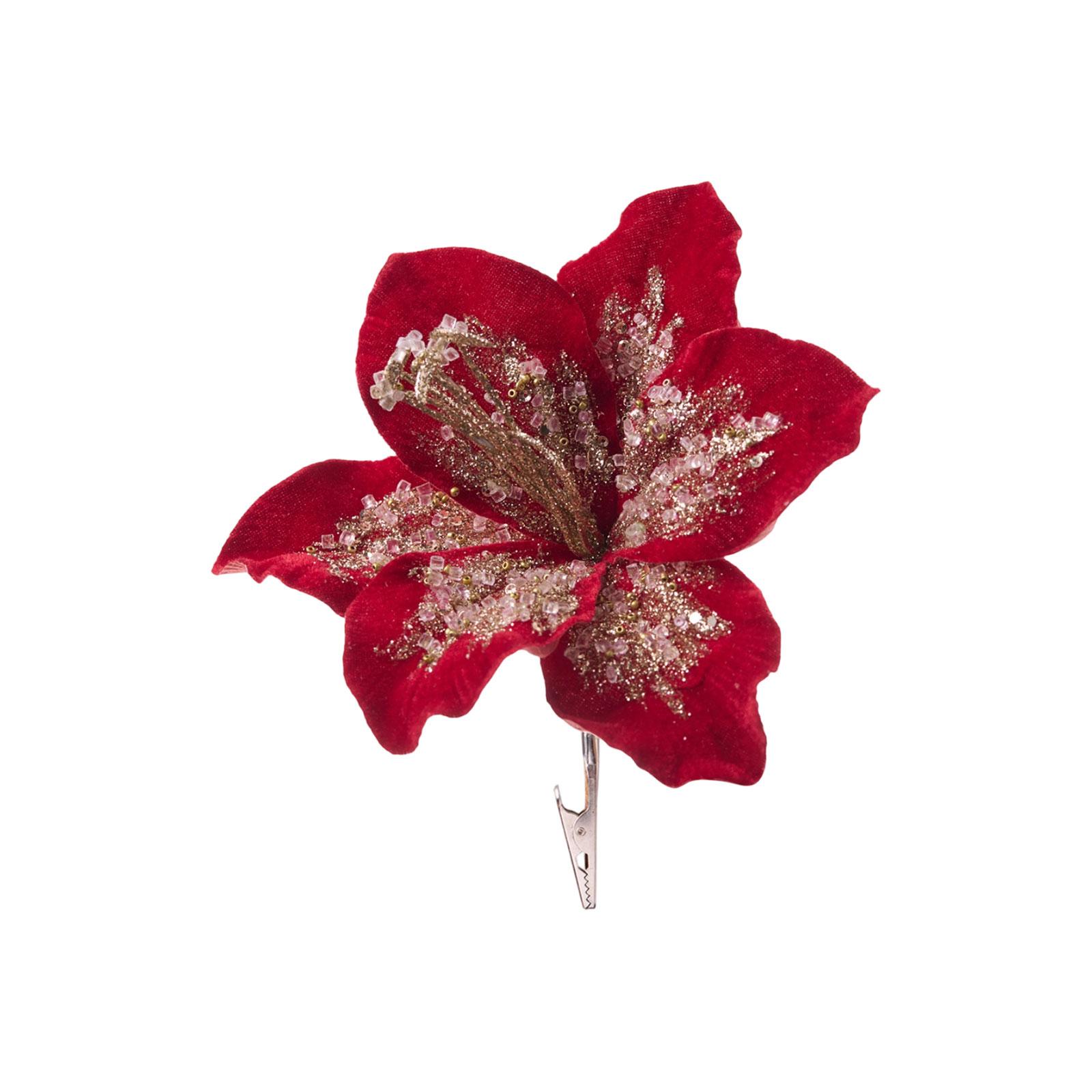 

Magnolia Artificial Christmas Flowers, Christmas Tree Garland New Year Party Wedding Decoration One Size красный