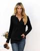 European & American Autumn/Winter V-Neck Loose Long Sleeve Women's T-Shirt