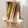 Women's Premium 100% Wool Color-block Scarf Shawl