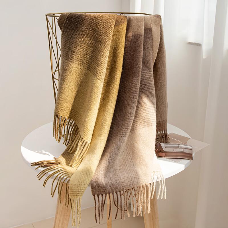 Women's Premium 100% Wool Color-block Scarf Shawl