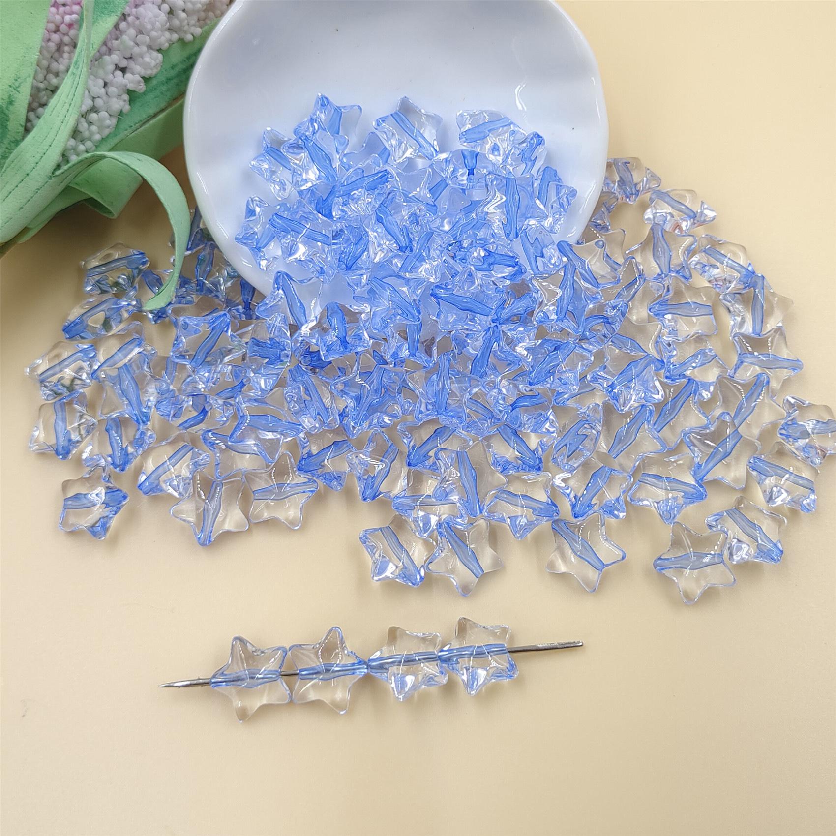 

Бусины для рукоделия, фурнитура для бисероплетения, браслет, ожерелье, 13 мм, свободные бусины, акриловые, ручная работа, изготовление украшений, звезда, 120 шт. синий