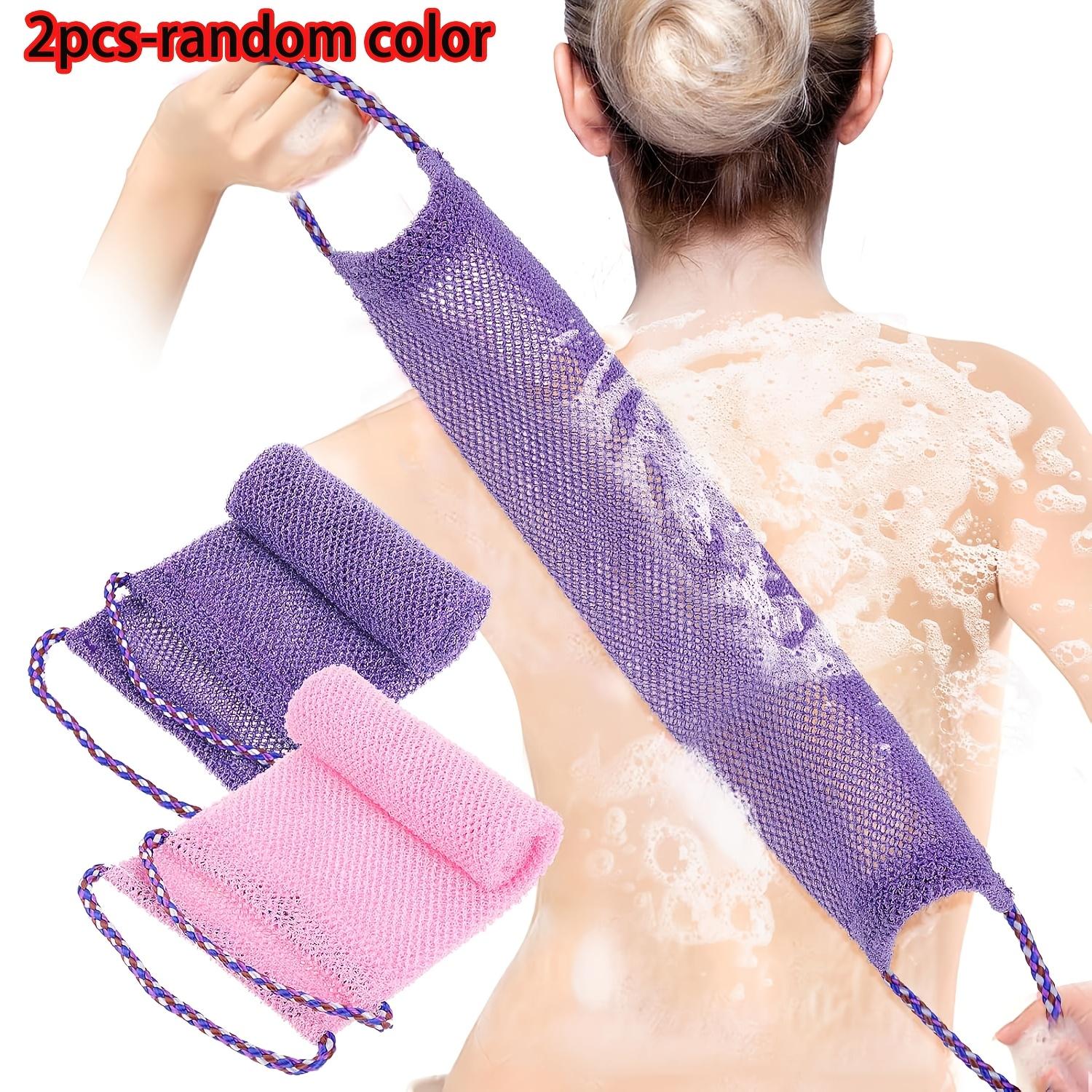 

2pcs African bath scrub towels, double-sided mesh, gentle & firm, effective body cleaning, perfect for back washing 2pcs-random color