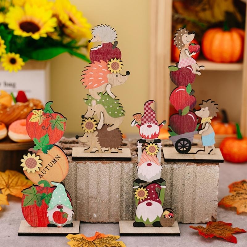 Wood Autumn Signs for Thanksgiving Mantelpiece Embellishments for Autumn Home Garden Decors