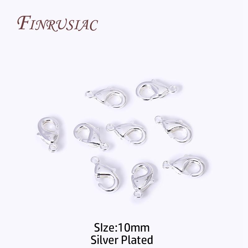Fermoirs mousqueton plaqués or 18 carats 10 mm/12 mm pour la fabrication de colliers, bracelets et bijoux DIY Vente en gros 10/20/30 pièces/lot