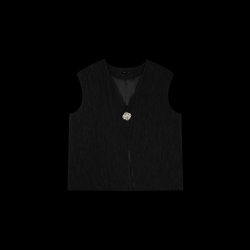 HECO Women's Retro Old Money Style Pleated Vest