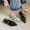 2025women's Sandals Summer  Ballet Flats Women Pointed Rivet Single Shoe Platform Women Sandals Zapatos De Mujer Tendencia