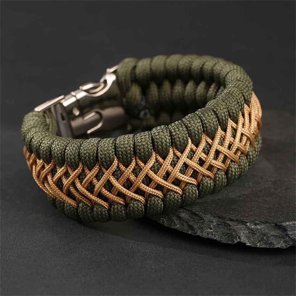 Handmade 7-Core Paracord Bracelet for Men - Outdoor Survival Camping Emergency Rope Wristband Vintage Jewelry Hiking Gift
