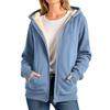 Simple solid color warm lamb fleece hooded sweater jacket autumn and winter fleece thickened warm lamb fleece jacket