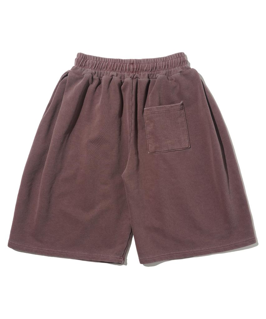613SEOUL Heritage Pigment Wide Bermuda Pants (Wine)