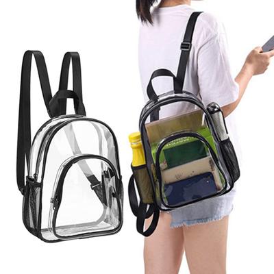 Studentenrucksack Transparent Durchsichtig Großes Fassungsvermögen Glatter Reißverschluss PVC Schultasche für die Schule