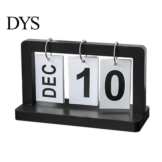 Decorative Flip Calendar Perpetual Daily Calendar, Desk with Solid Wood Base Base, Wooden Page-turning Ornament, Minimalist Office And Home
