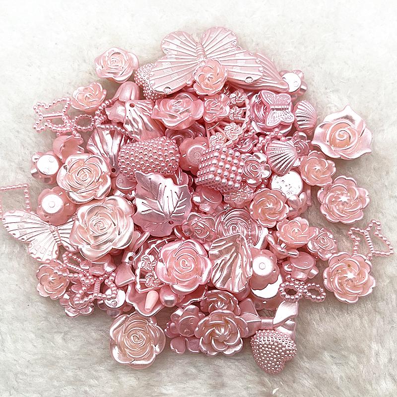 20g/lot Mixed Rose Flower Bowknot Beads Star Heart Butterfly Acrylic Spacer Beads for Jewelry Making DIY Bracelet Accessories