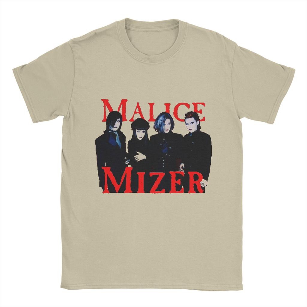 MALICE MIZER Baumwoll-T-Shirt für Herren Beach Voyage Tour Band Streetwear T-Shirts O-Ausschnitt Harajuku Tees Übergroße Muster Tops