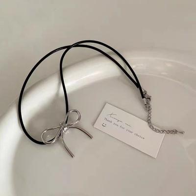 2026 Retro Bow Pendant Necklace Fashion Silver Color Snake Bone Chain Necklace Women Girl Jewelry Accessory Sweater Chain