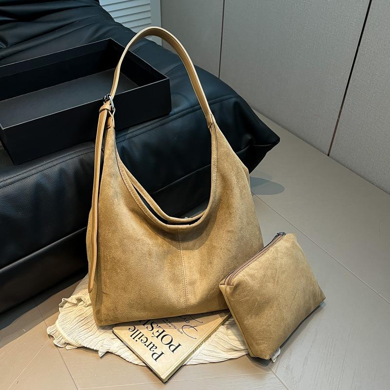 Suede Bag Women's New Autumn and Winter Large-capacity Matte Leather Shoulder Bag Textured Commuter Tote Bag