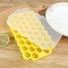 Silicone Honeycomb Shape Ice Cube Tray Silicone Ice Cube Maker Mold with Lids for Ice Cream Party Whiskey Cocktail Cold Drink