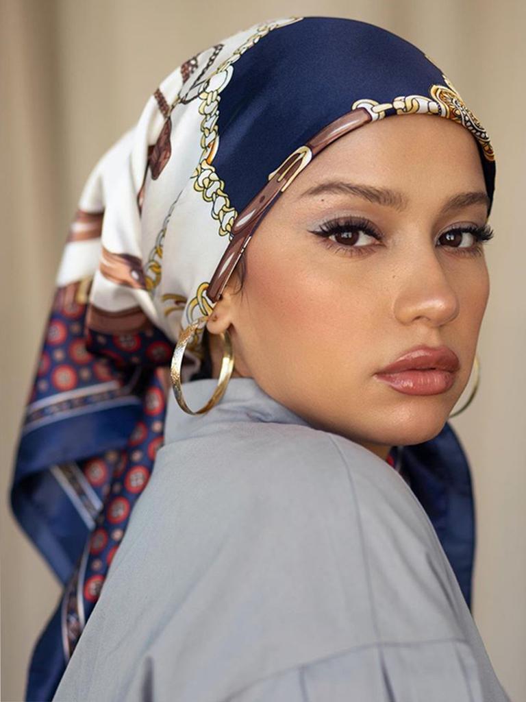 Fashion 90cm Square Silk Scarves Women Hijab Satin Print Kerchief Femme Head Scarf Foulard Bandana Beach Pareo Shawl Wrap Hijab