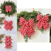 Red And White Diagonal Stripe Bow Pendant For Festive Tree Decor