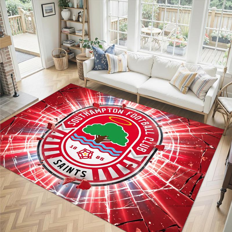 Southampton Football Design Crystal Velvet Carpet Cozy Non?Slip Printed Rug For Bedroom Living Room Entrance