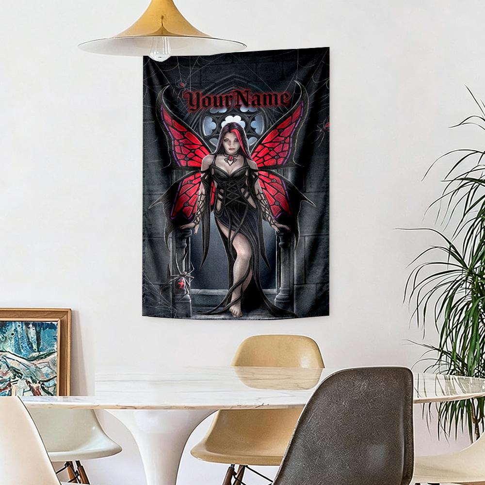 Gothic Illustrations Custom Your Name Wall Decor Tapestry Art For Pet Memorial Birthdaywedding Party Backdrop Family Gift