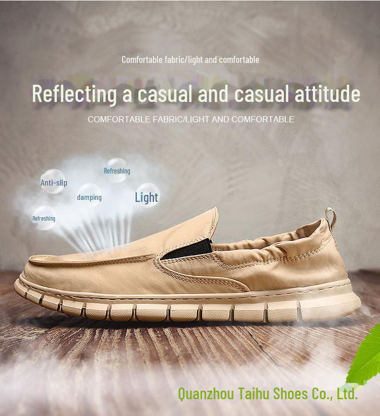 Men's Large Size Breathable Canvas Slip-On Shoes, Old Beijing Style Umbrella Cloth Sneakers