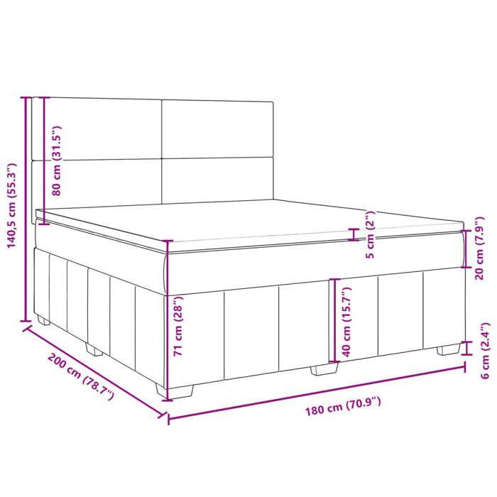 VidaXL Bed Slat Base with Mattress Light Grey 180x200cm Fabric, Bed, Platform Bed, Panel Bed 3291740