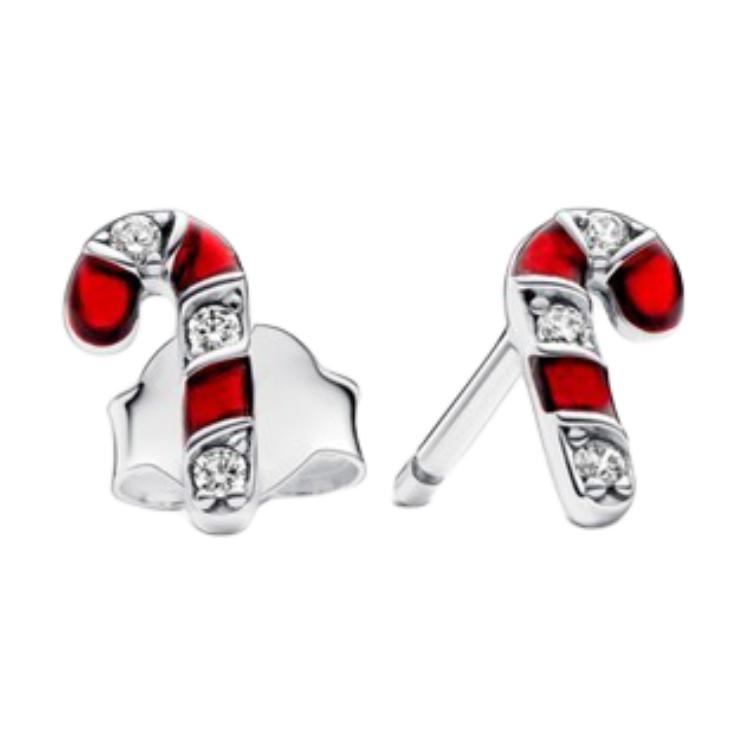 Pandora Twisted Design Sterling Silver Earrings Women earrings Red 292996C01 Box
