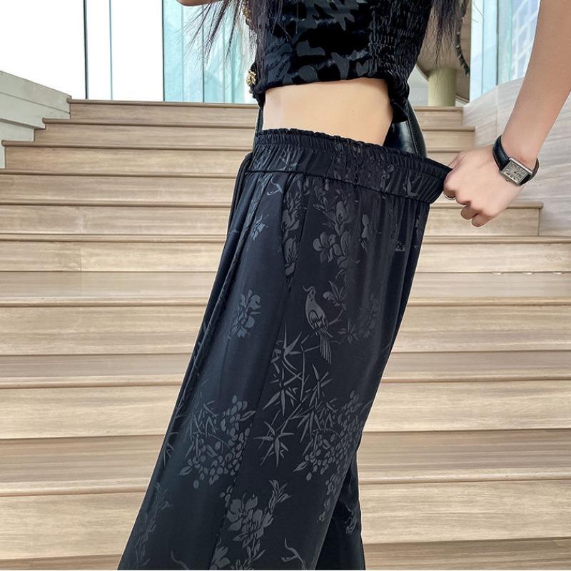 New Chinese Style Wide Leg Women's Summer Thin High Waist Loose Casual Pants