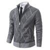 Autumn and Winter Men's Sweater Cardigan Fleece Stand-up Collar Men's Zipper Knitted Sweater Jacket Men's