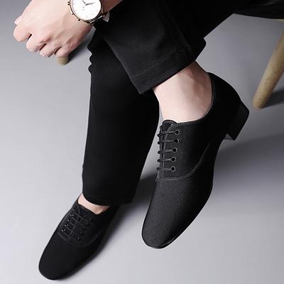 Chaussures de Danse de Salon Latines Homme Chaussures de Jazz Baskets pour Homme Talon Bas Professionnelles ou d'Entraînement Chaussures de Danse Tissu Oxford
