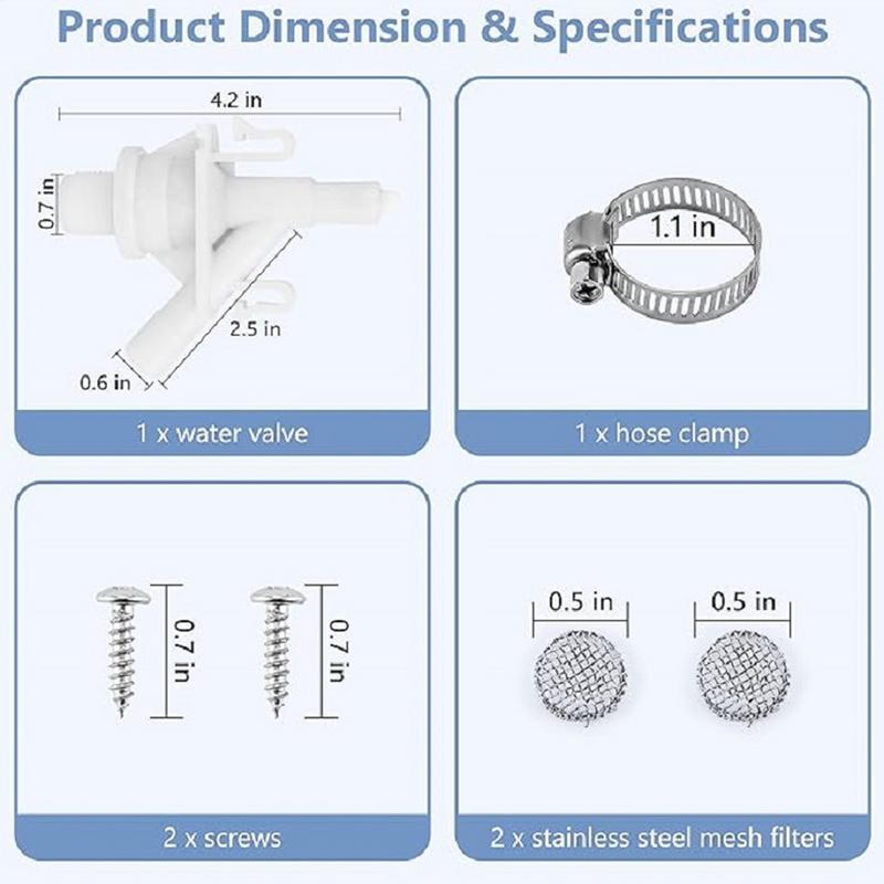 Motor Home Toilet Water Valve Mobile Home Flush Toilet Valve Replacement Leak-Proof Vehicle Interior Tools For Stage