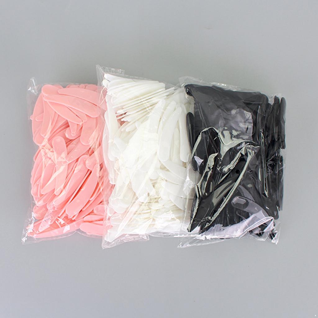 100 Pcs Curved Facial Mask Spoon Crescent Shape Tool for Skincare Eye Cream Application Easy to Clean Reusable Hygienic Beauty Essential