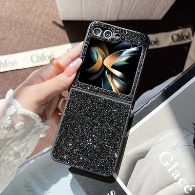 Etui na telefon z dżetami, brokatem i cekinami dla Samsung Galaxy Z Flip 6 5 4 3 5G, miękka ramka TPU, odporne na wstrząsy