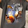Retro Bustard Bird Shirt, Vintage Moon Nature Tee, Celestial Wild Bird Art, Aesthetic 90s Wildlife Tshirt, Cottagecore Bustard Spirit Gift