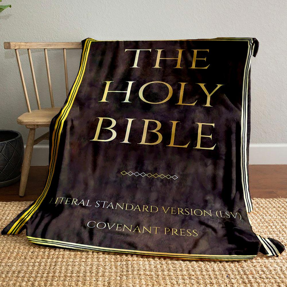 

Holy Bible Print Blanket Printed Blanket for Living Room Bed Couch lunch break Soft Cozy Blanket for Friend s festival Gift 80cm x 120cm