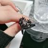 Punk Gothic Inlaid Zircon Star Black Open Ring Neutral Retro Creative Irregular Daily Party Jewelry Gift