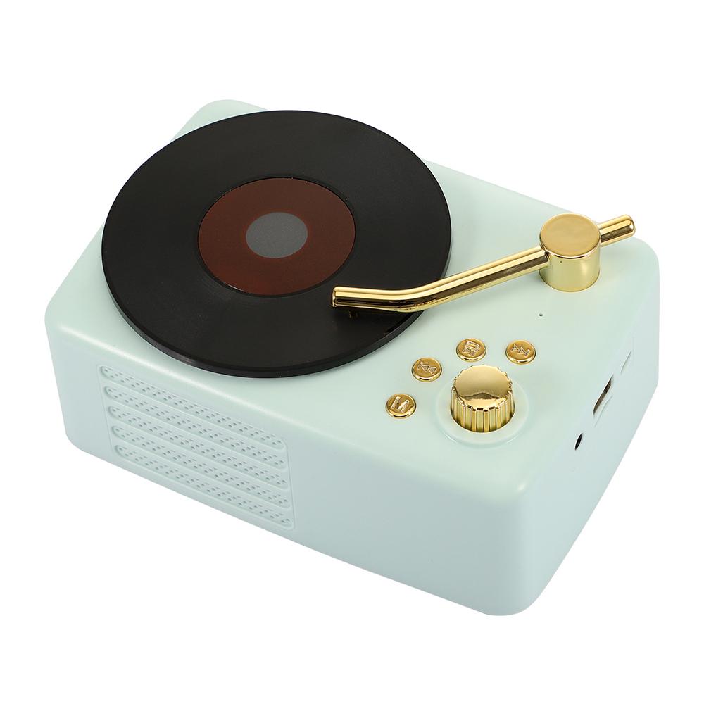 

T15 Desktop Wireless Speaker Retro Vinyl Record Design Bluetooth-compatible Speaker (Standard Version) Classic Blue