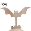 Halloween Candle Holder Wooden Holder, Silhouette Ghost/Bat/Scarecrow/Bat Table Centerpiece Tealight for Home Fireplace Decor Solid Wood Stand