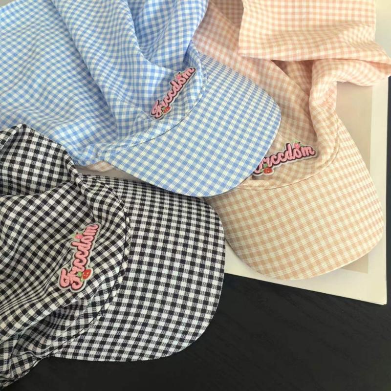 Quick Drying Baseball Hat for Women Girls Embroidery Adjustable Hat Checkered