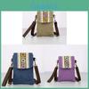 Borsa in Tela Ricamata Etnica Portamonete Quadrato Piccolo Con Tasche con Zip Per Uso Quotidiano