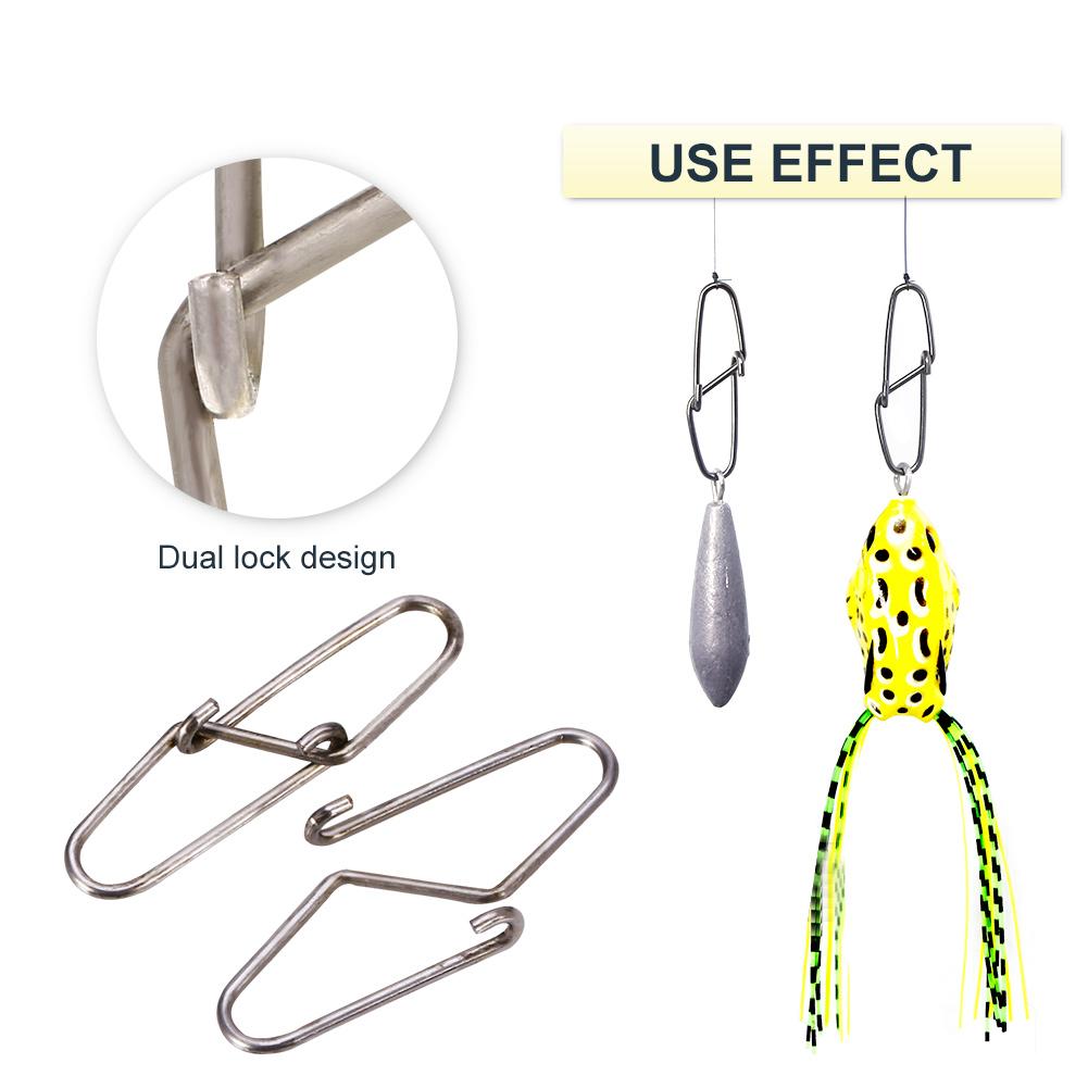 100pcs Dual Lock Fishing Safety Snaps Line Terminal Tackle Accessory (0#)