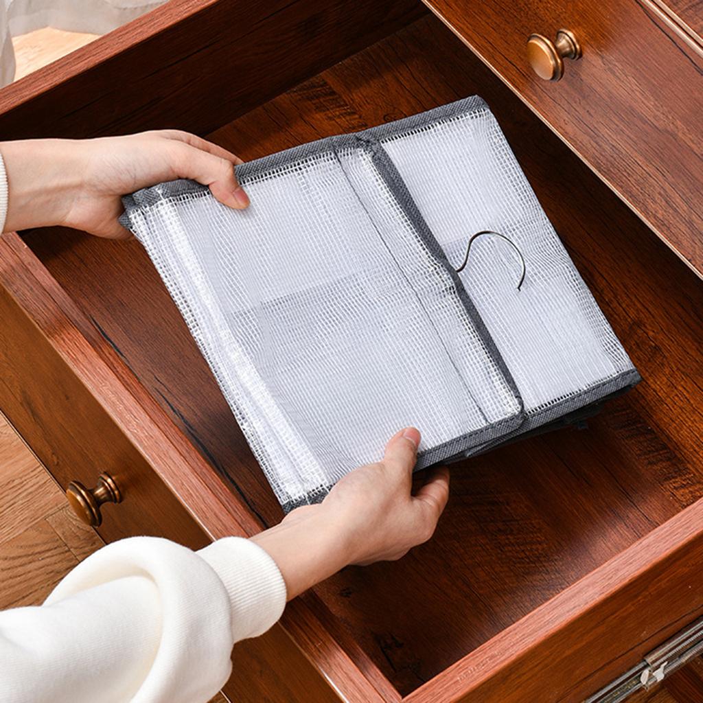 Hanging Closet Organizer 12 Compartments Foldable Clothes Accessories Shelf for Wardrobe Grey