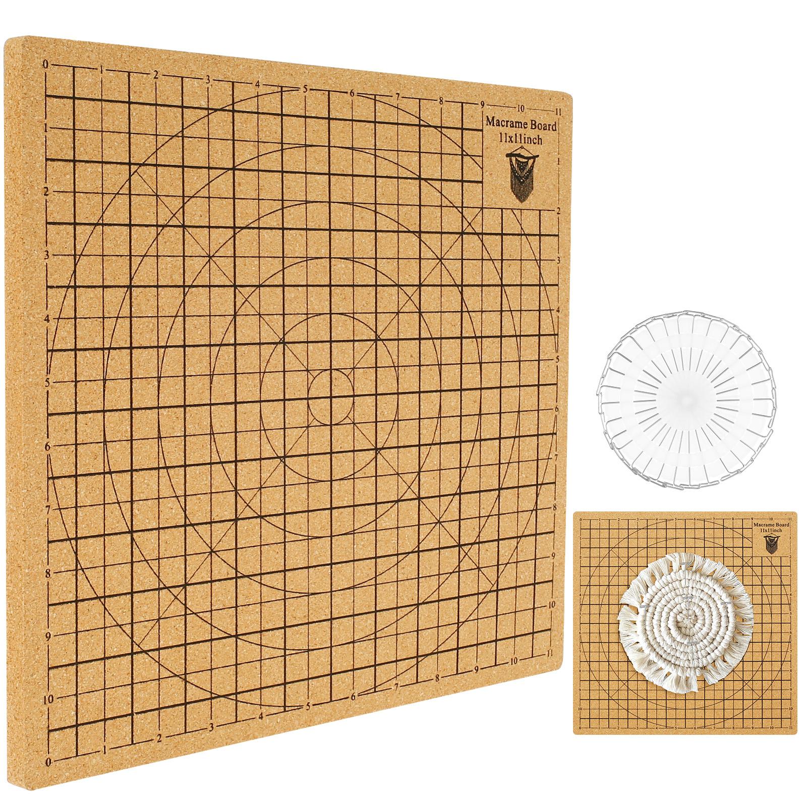 

Квадратна макраме дошка зі шпильками Двостороння дошка для макраме проєктів Сітка Плетіння Плетіння Браслет Вузлики Нитки Рукоділля