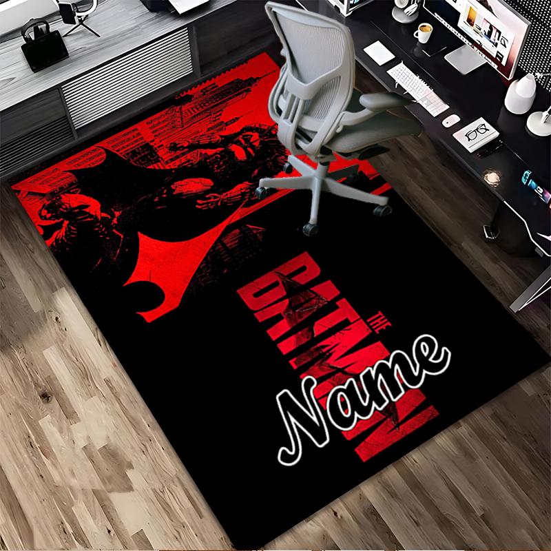 Custom Name Batman's Identity Living Room Non-Slip Area Rug Soft Carpet for Bedroom Kids Playroom Sofa Office Home Decor Doormat