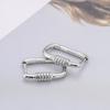 925 Sterling Silver Geometric Oval Hoop Earrings Female Golden French Earrings