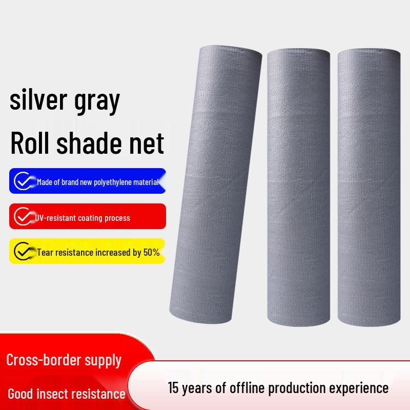 Thickened Silver-Gray Shade Net for Agricultural Heat Insulation 2x50m