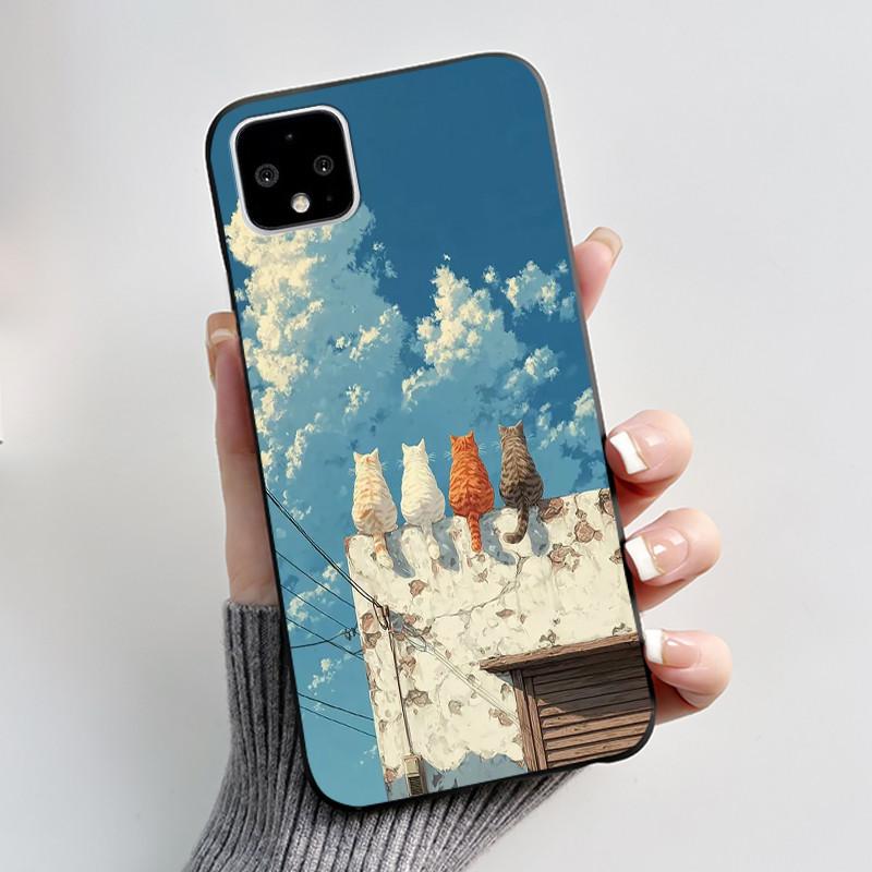 Casing For Google Pixel 4 / 4XL /4 XL Super-Thin Slim Case Aesthetic Luxury Cute Cool Boys Girls Black Matte Soft Silicone Cover
